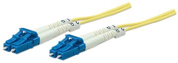 Intellinet Fibre Optic Patch Cable, OS2, LC/LC, 5m, Yellow, Duplex, Single-Mode, 9/125 µm, LSZH, Fiber