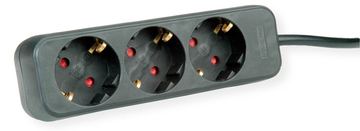 ROLINE Steckdosenleiste - Wechselstrom 250 V - 3600 Watt - Eingabe, Eingang CEE 7/4 - Ausgangsanschlüsse: 3 - 1,5 m
