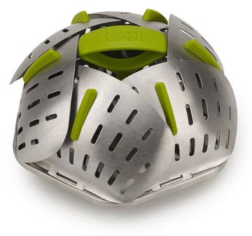 Joseph Joseph Bloom Steel Folding Steamer Basket - Einzelner Dampfgarerkorb - Edelstahl - 16 cm - 100 mm