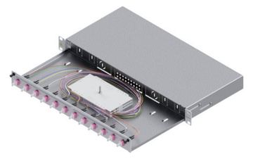 EasyLan LWL Spleißgehaeuse Basic Grade C 1HE/12Ports 6xSC-Duplex OS2 RAL7035