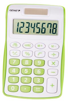 Genie 120 G - Tasche - Display-Rechner - 8 Ziffern - 1 Zeilen - Batterie/Solar - Grün - Weiß