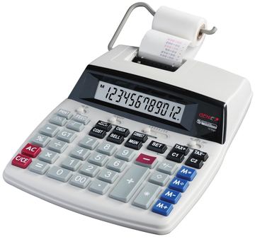 Genie D69 Plus - Desktop - Druckrechner - 12 Ziffern - Display klappbar - AC/DC - Grau