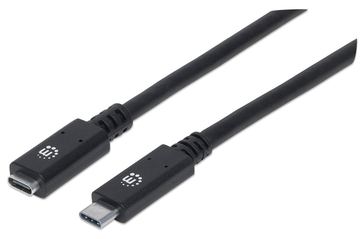 Manhattan USB-C to USB-C Extension Cable, 50cm, Male to Female, 10 Gbps (USB 3.2 Gen2 aka USB 3.1)