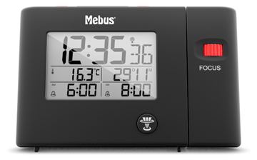 Mebus 25795 - Digitaler Wecker - Rechteck - Schwarz - 12/24 h - F - °C - Zeit