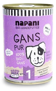 napani Bio-Dosenfutter für Hunde, Gans pur