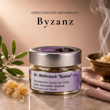 Griechischer Weihrauch Byzanz im dekorativen Glas – warm & handgemacht