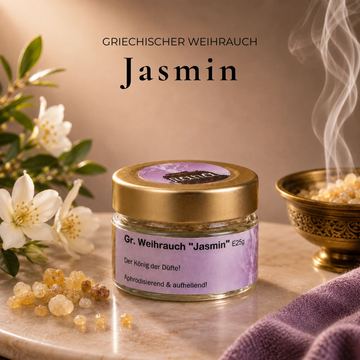 Griechischer Weihrauch Jasmin – lichtvoll, verbindend & spirituell (Glas)