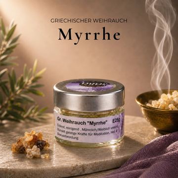 Griechischer Weihrauch Myrrhe – erdend, heilend & spirituell kraftvoll (Glas)