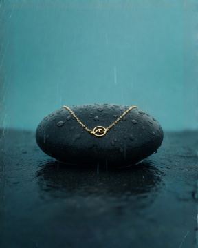 Kette mit Wellenmotiv rund - rostfreier Edelstahl