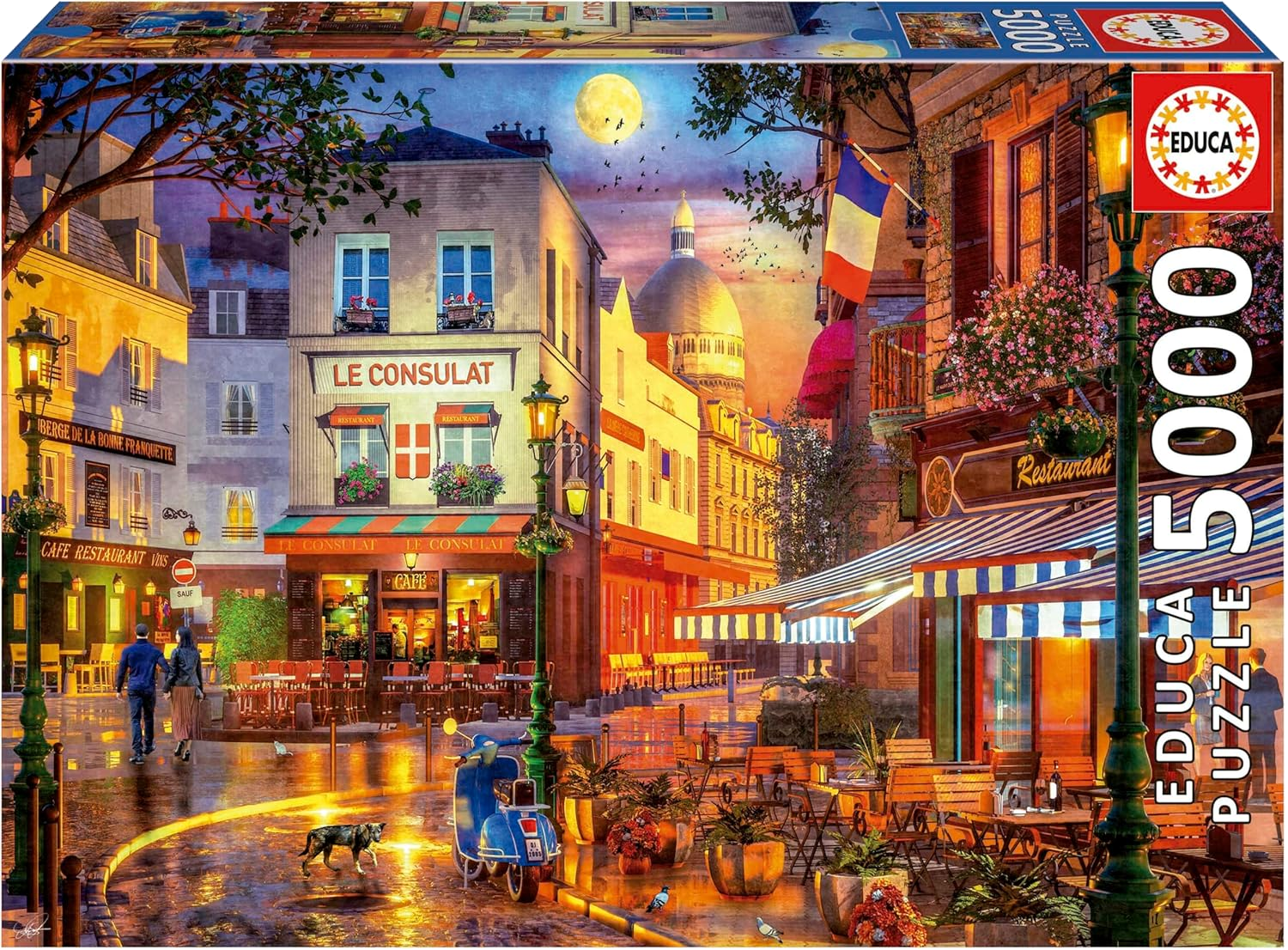 Educa - Le Consulat | Puzzle 5.000 Teile für Erwachsene ab 14 Jahren, Pariser Café Vintage Frankreich, Inklusive Puzzle-Kleber (19950)