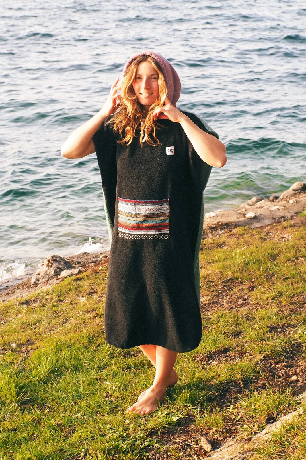 Surfponcho Vintage Unisex aus Bio-Frotte