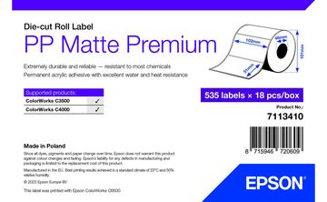 Epson Premium - Polypropylen (PP) - matt - permanenter Acrylklebstoff - 102 x 51 mm 9630 Etikett(en) (18 Rolle(n)