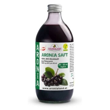 Bio-Aroniasaft 0,5 l – 100 % Direktsaft aus Österreich, 1.629 mg OPC pro 50 ml