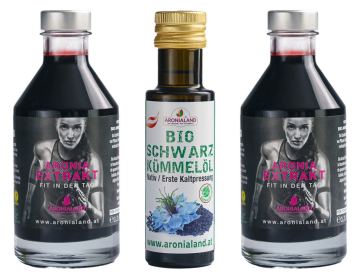 Bio Aronia Extrakt und Bio Schwarzkümmelöl im Set