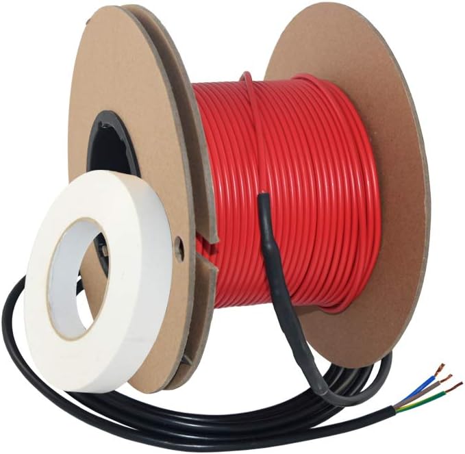 Elektrische Fußbodenheizung - Heizkabel 16W/m 1400W gesamt (87,5m) für 7-14m² Heizfläche - TWIN-Technologie - Energieeffizienzklasse A+++