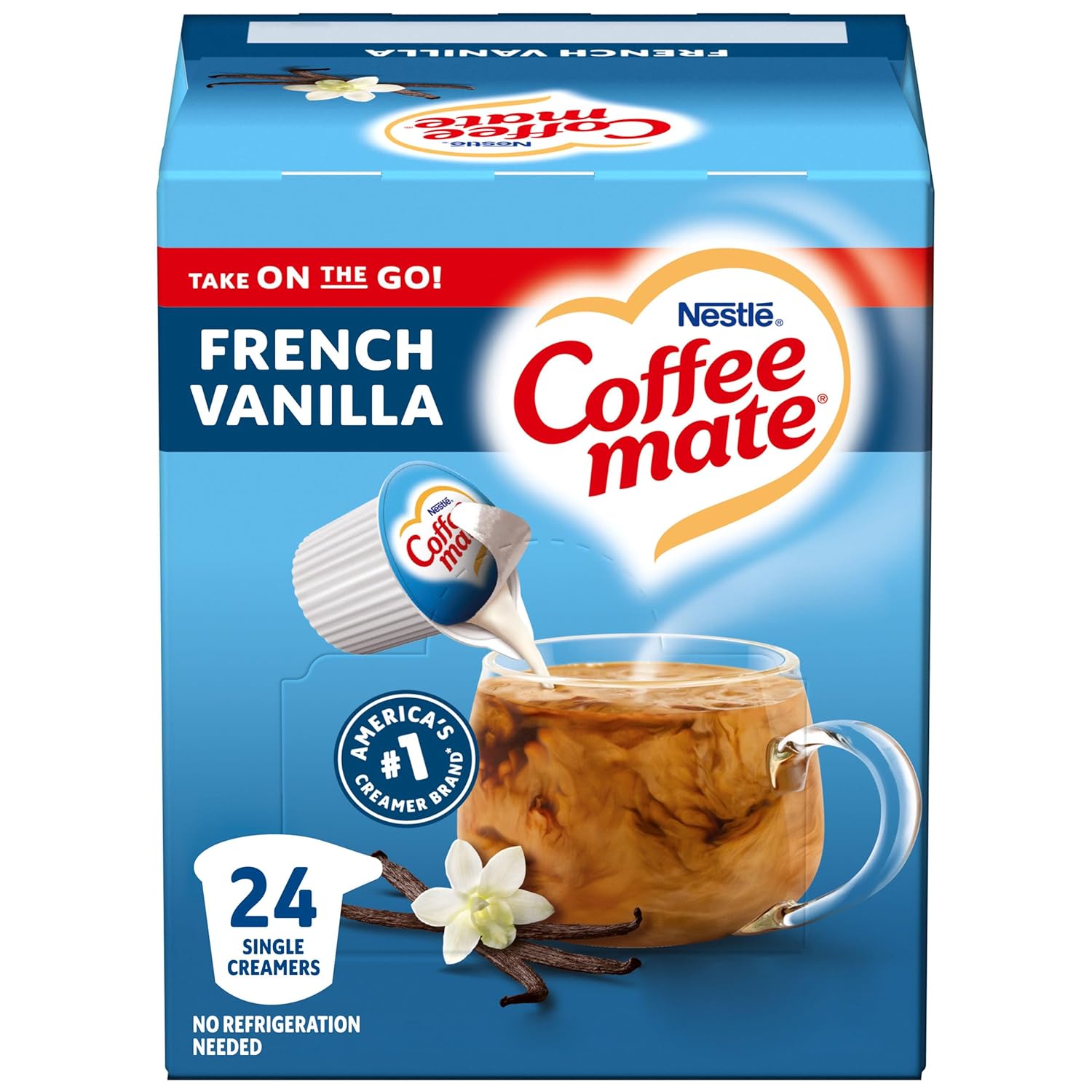 Nestlé Coffee-Mate French Vanilla Flüssige Kaffeesahne (24x11ml) US-Import!