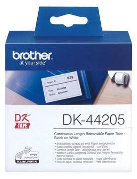 Brother DK44205 - Entfernbarer Klebstoff - weiß - Rolle (6,2 cm x 30,5 m)