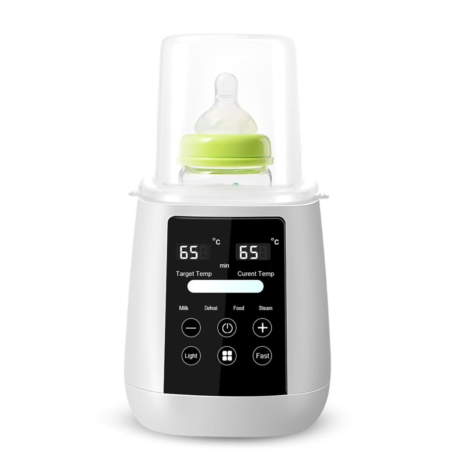 Flaschenwärmer Baby 6-in-1, Multifunktionaler Babykostwärmer mit Temperaturregelung, Sterilisator, Auftauen, Warmhalten, Überhitzungsschutz, Nachtlicht, BPA-frei, für alle Flaschenarten