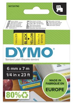 Dymo D1 - Selbstklebend - Schwarz auf Gelb - Rolle (0,6 cm x 7 m)
