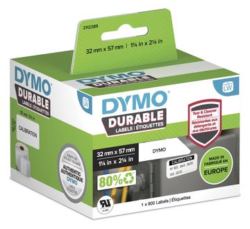 Dymo Polypropylen (PP) - stark klebend - Schwarz auf Weiß - 32 x 57 mm 800 Etikett(en) (1 Rolle(n)