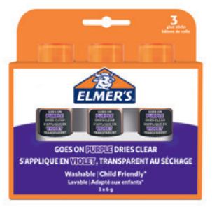 Elmers Elmer's DISAPPEARING PURPLE - Trocken - Klebestift - 6 g - 3 Stück(e) - Box