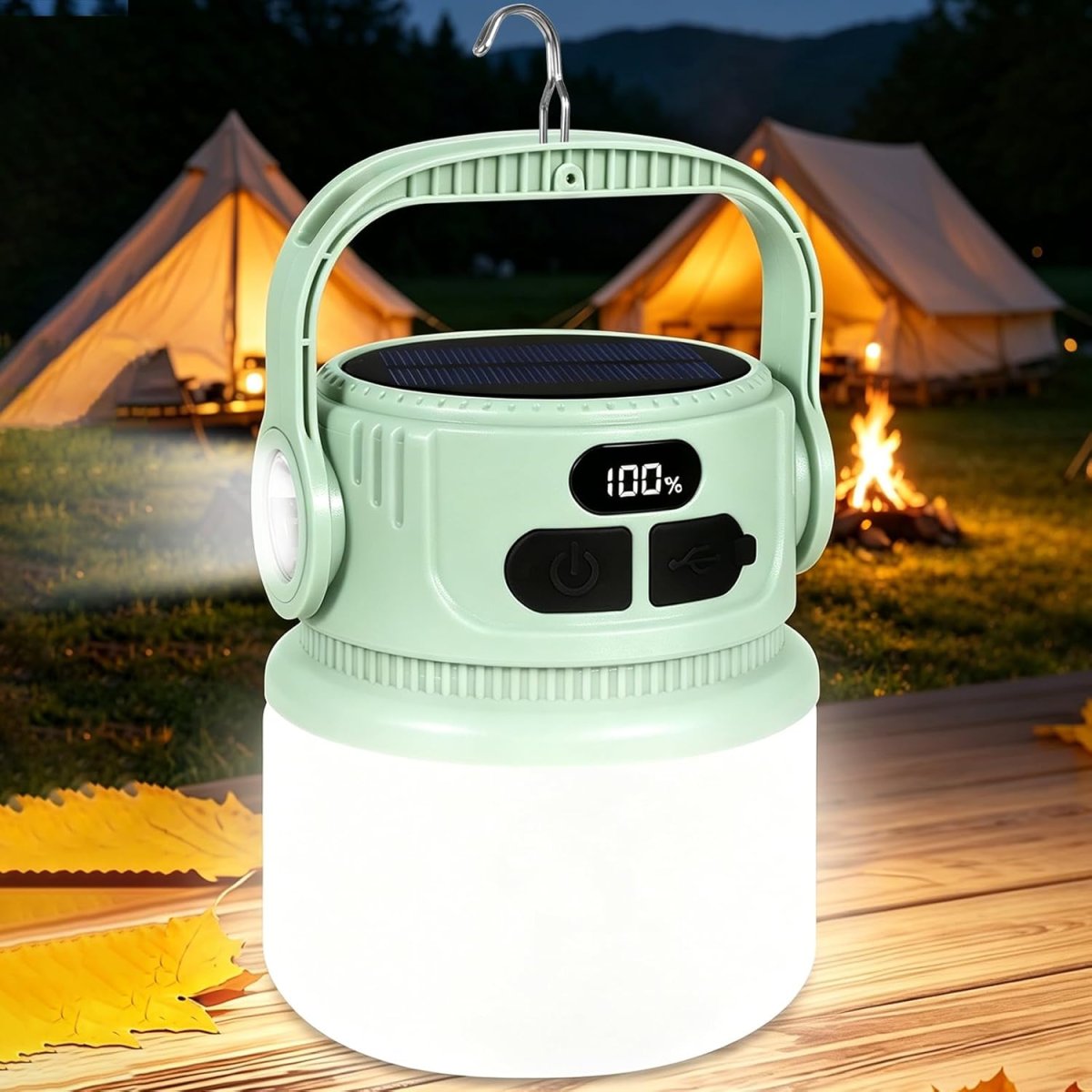 2400mAh Camping Laterne mit Haken 6 Leuchtmodi Dimmbar, Superhell Zeltlampe Notlicht für Stromausfall,IPX5 Wasserdicht Outdoor Lampe für Wandern Angeln Notfälle