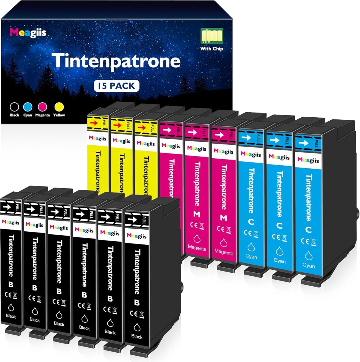 Kompatibel für 604XL Druckerpatronen Kompatibel für Epson 604 XL patronen für Epson XP-2200 XP-2205 XP-3200 XP-3205 XP-4200 XP-4205 Workforce WF-2910 WF-2930 WF-2935 WF-2950 (15er-Pack)