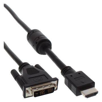 InLine HDMI-DVI Adapterkabel - 19pol Stecker auf 18+1 Stecker - mit Ferrit - 1,8m