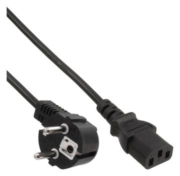 InLine Netzkabel - Schutzkontakt gewinkelt auf Kaltgerätestecker C13 - 3m