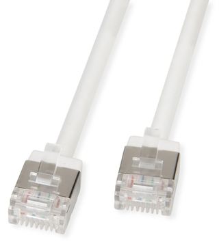 ROLINE U/FTP Patchkabel Kat.6A Ultra- kurzer RJ45 weiss 0.5m - Netzwerk - FTP