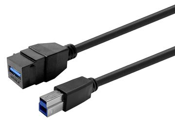 VivoLink Keystone Black USB3.0 A-Female to B-Male - Digital/Daten - Digital/Display/Video