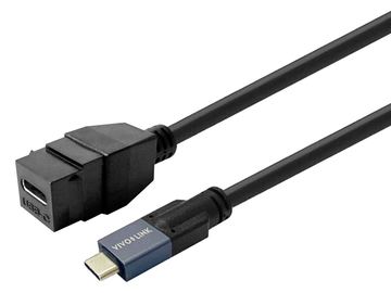VivoLink Keystone Black USB-C female to male - Digital/Daten - 0,5 m