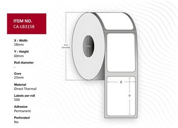 Capture Label core Direct Thermal Top-coated