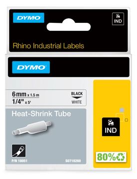 Dymo IND - Klebstoff - Schwarz auf Weiß - Rolle (0,6 cm x 1,5 m)