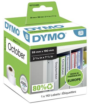 Dymo LabelWriter LAF Labels Large - Schwarz auf Weiß - 59 x 190 mm 110 Etikett(en) (1 Rolle(n)