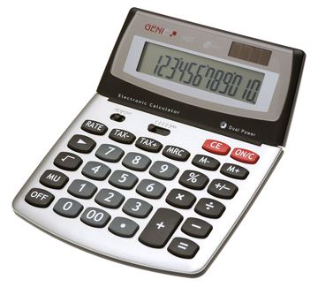 Genie 560 T - Desktop - Display-Rechner - 12 Ziffern - Display klappbar - Batterie/Solar - Schwarz - Silber