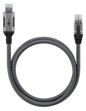 Goobay Ethernet-Kabel USB-C auf RJ45 3 m - verbindet Router Modem oder Netzwerk-Switch