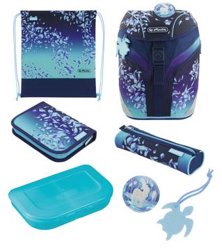 Herlitz SoftLight Plus Greenline Blue Ice - Federmäppchen - Schultasche - Sporttasche - Mädchen - Rucksack - 18 l