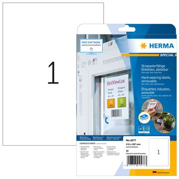HERMA Special - Matt - selbstklebend, entfernbarer Klebstoff - weiß - A4 (210 x 297 mm)