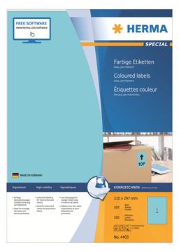 HERMA Special - Papier - matt - permanent selbstklebend - Blau - A4 (210 x 297 mm)