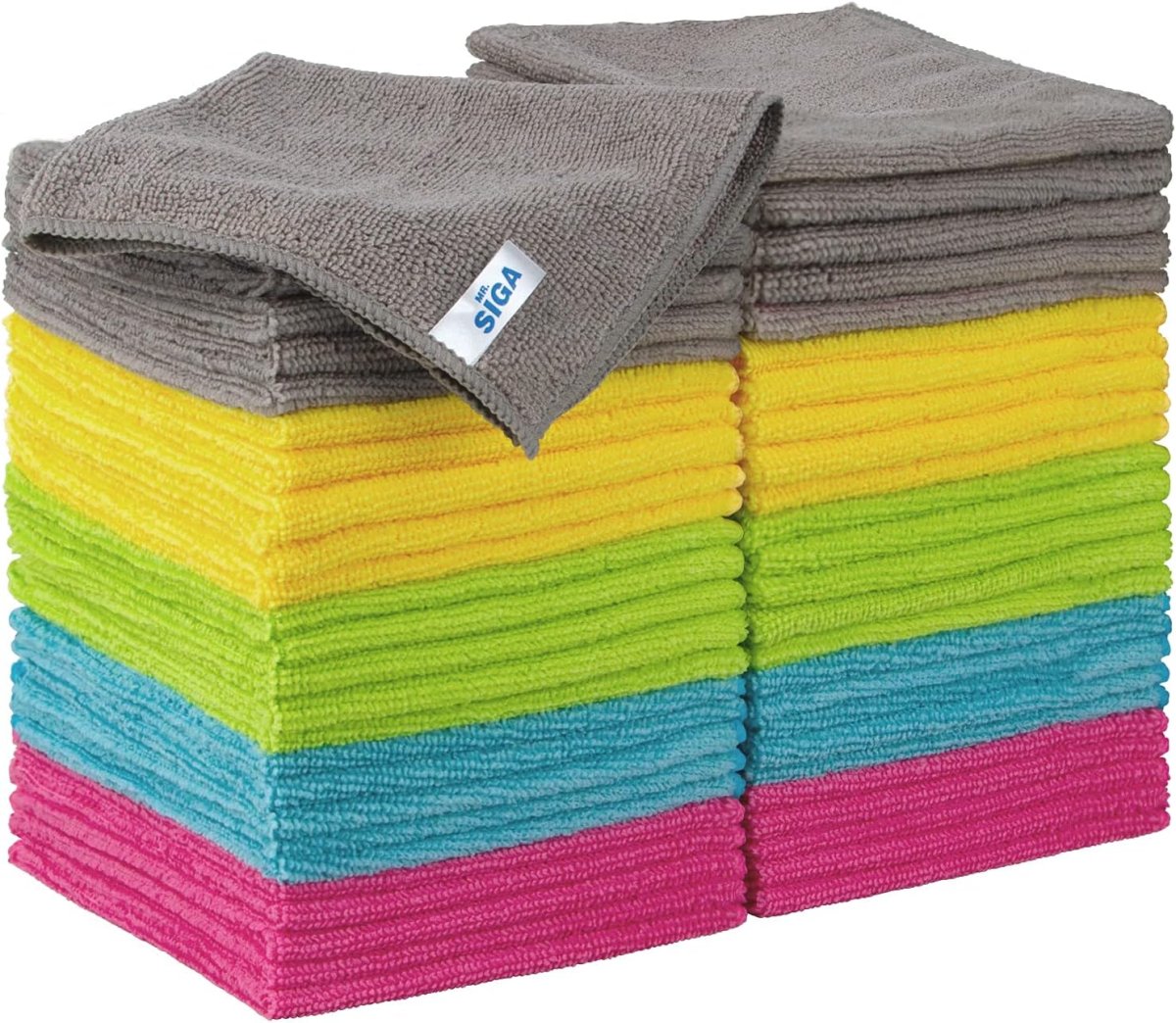 MR.SIGA Mikrofaser-Reinigungstücher, Allzweck-Reinigungstücher, 50er-Pack, Größe: 30 x 30 cm